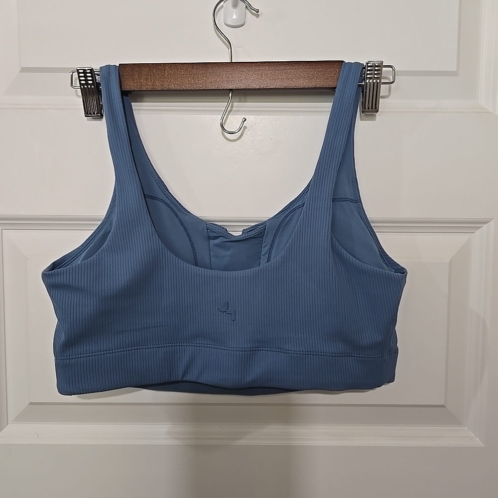JoyLab Steel Blue Ribbed Crop Top - Picture 2 of 5